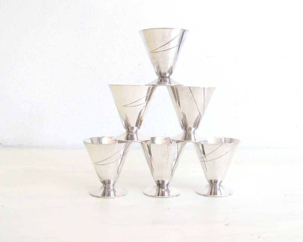 Mid Century Silver Plate Barware Apollo Bernard Rice Cordial Goblet eveteam