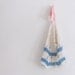 Vintage Crochet Apron Cotton Chevron Pattern 1940s Apron White Blue