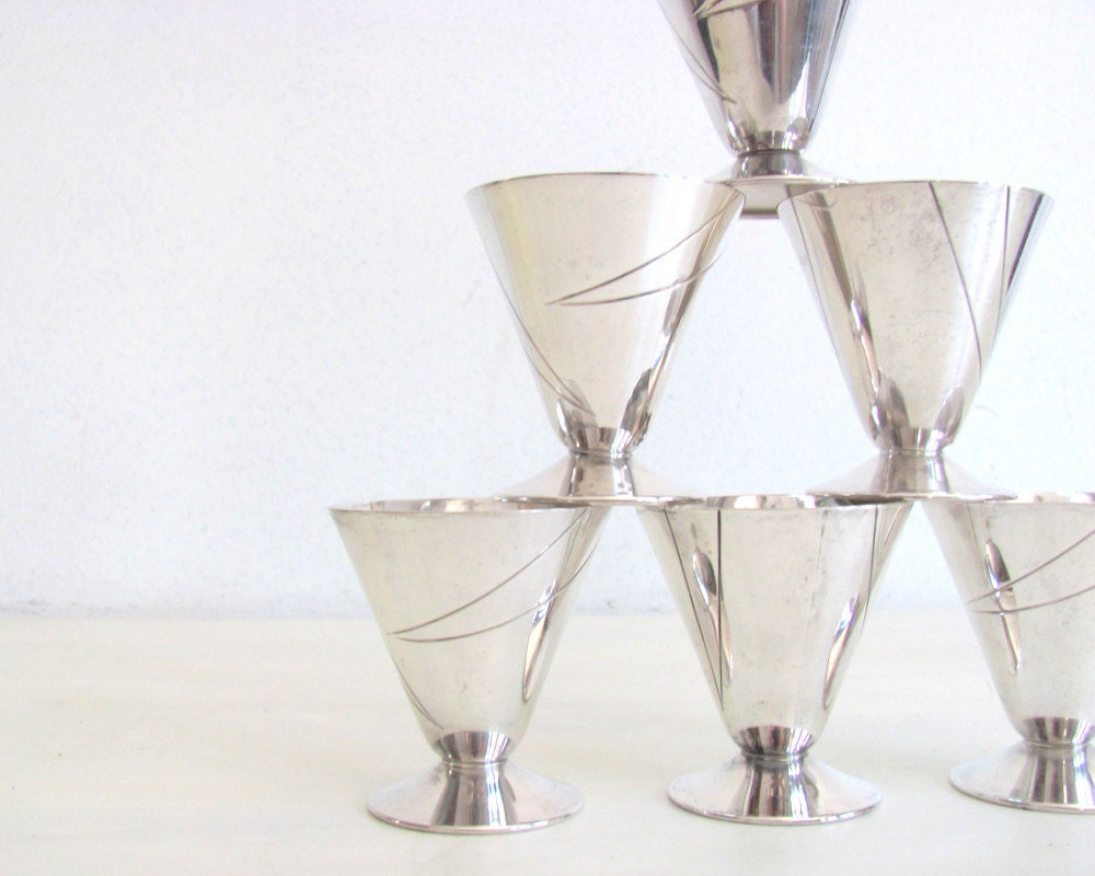 Mid Century Silver Plate Barware Apollo Bernard Rice Cordial Goblet eveteam