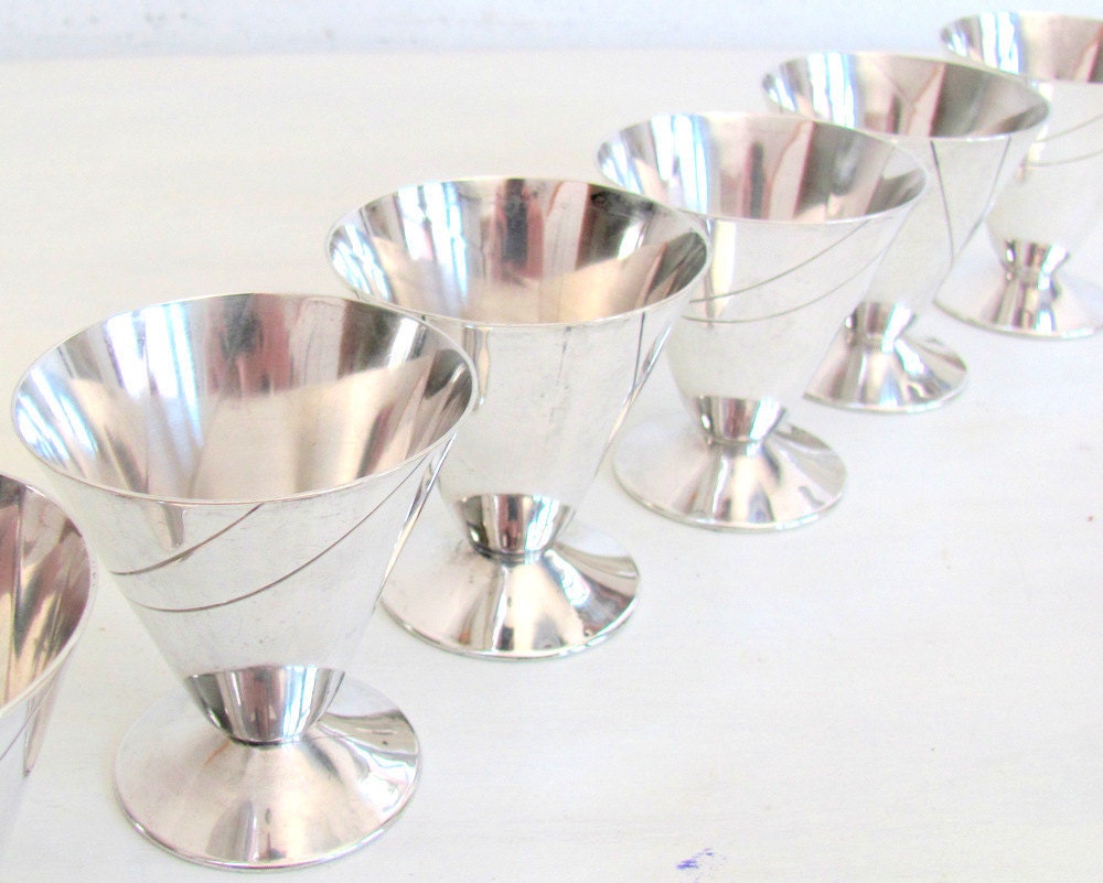 Mid Century Silver Plate Barware Apollo Bernard Rice Cordial Goblet eveteam