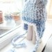 SALE 3 to 6m Blue Baby Boy Bear Earflap Hat Teddy Bear Beanie - Crochet Bear Hat Baby Earflap Beanie Infant Photo Prop Baby Hat