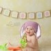 SALE 3 to 6m Baby Bunny Hat Baby Beanie Baby Girl Crochet Baby Hat Baby Bunny Ear Plum White Flopsy Rabbit Hat Infant Photo Prop