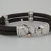 Leather Bracelet For Man and Woman Brown and Black Two Leather Straps with Classic Lock