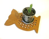 Vintage Wood Owl Trivet Tray