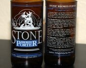 Stone Brewing Smoked Porter 16 ounce Glasses made from repurposed bottles