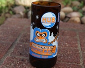 Pint Glass made from an upcycled beer bottle from Hopworks Urban Brewery Abominable Ale