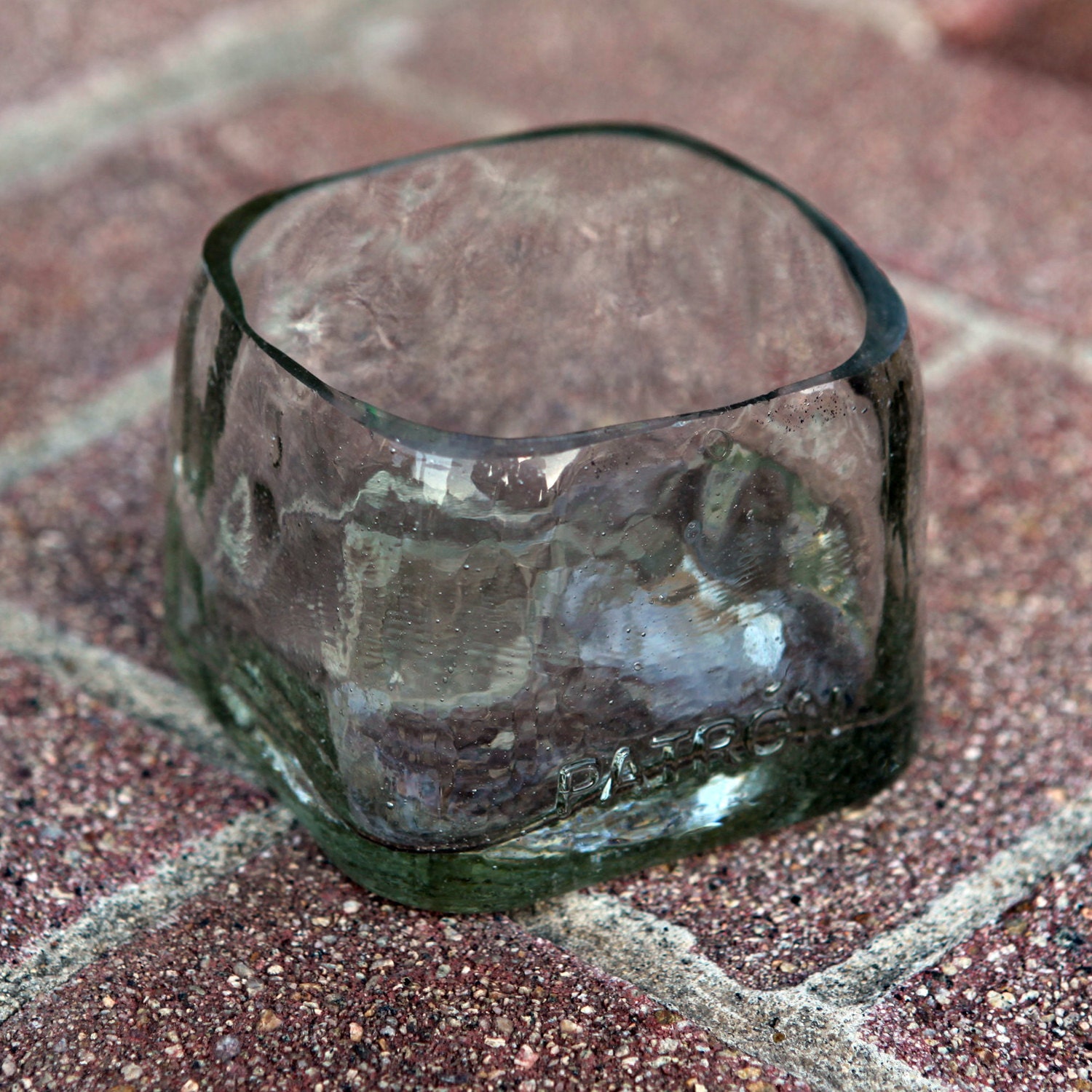 Patron Tequila Salsa Bowl made from an upcycled bottle