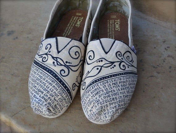 What is Love Theme - Ivory & Black Custom TOMS Shoes
