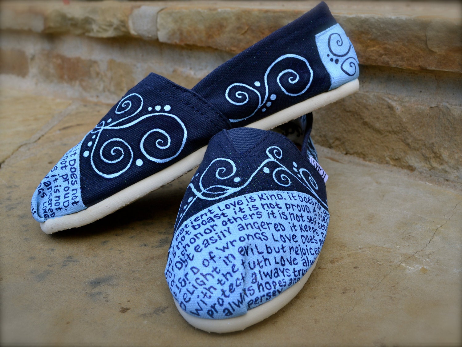 Custom TOMS Shoes - "What is Love" Theme