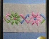 3 Yards Vintage Multi Embroidered Fabric Trim 1-1/2 inch wide Lace Trim R39
