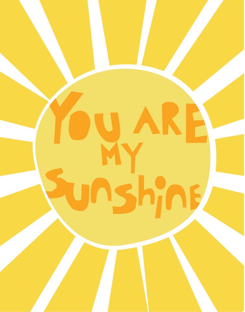 Modern Nursery Art Print- Sunshine and Moonlight - 11X14 Inches, other sizes