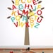 Tree Sticker for walls, ABC Tree, Custom color and sizes, Nursery Art, Wall Art, Tree Decal