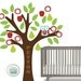 Tree Decal for Nursery or Playroom- Little Sleepy Owl and Fruit Tree- LARGE, 48X60 Inches, Nurery Artwork, Wall Stickers, Baby Gift