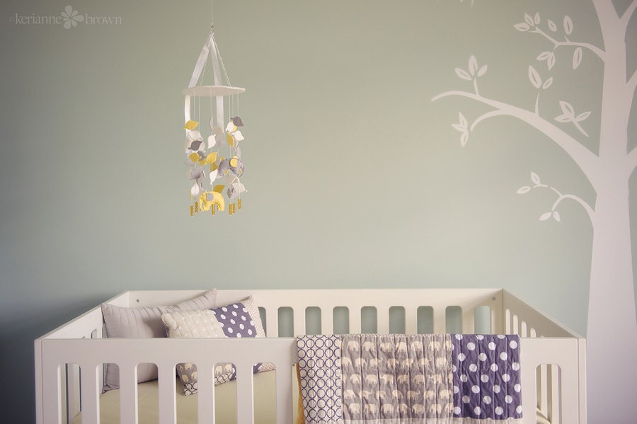 Elephant Crib Mobile- U Pick Colors- Add Baby's Name For Free-Website and Blog Featured