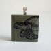 Sea Turtle Necklace Green Rubber Stamped Porcelain Tile Pendant
