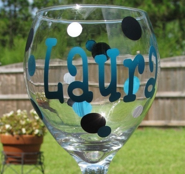 Personalized Wine Glass - Bridesmaid Gift - Sorority Gift