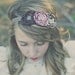 Antique Pink, Chocolate Brown & Champagne Flower Headband