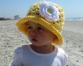 Summertime Fun Yellow Crochet Sunhat - Infant/Toddler/children