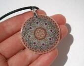 Pale Purple/Gray Abstract Ornament Necklace Polymer Clay