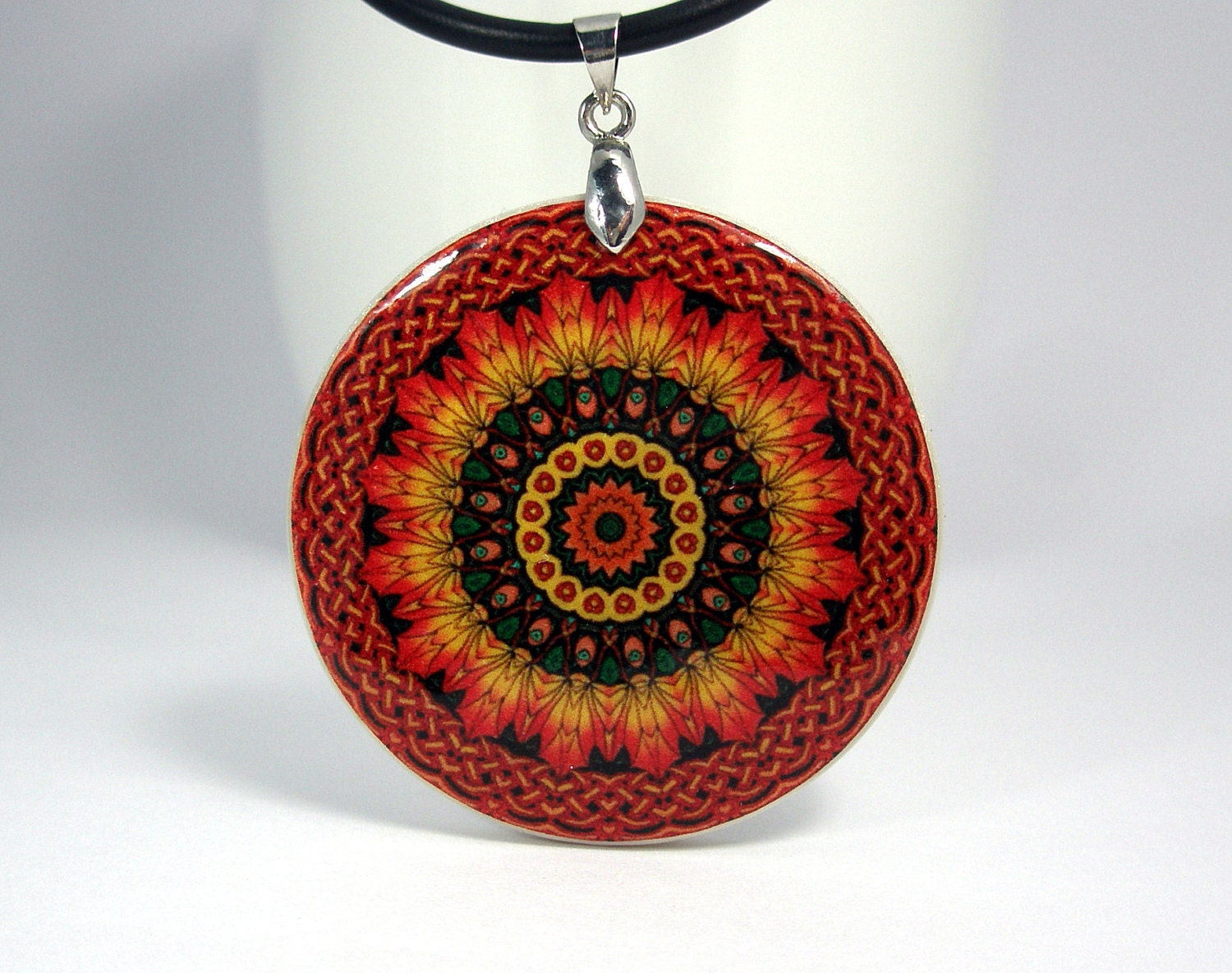 Colorful  Nature Inspired, Celtic Eternal Knot Necklace