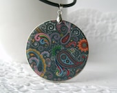 Abstract Colorful Pattern, Necklace Polymer Clay