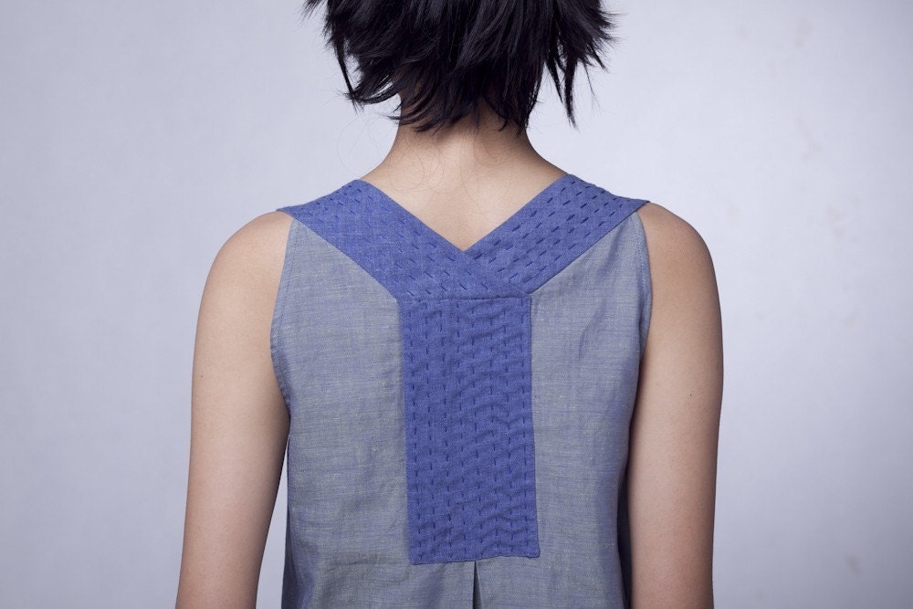 Constructured blue dress AS006