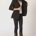 Three-quarter sleeve chiffon blazer J008 / Black blazer/ black jacket/blazers