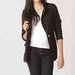 Three-quarter sleeve chiffon blazer J008 / Black blazer/ black jacket/blazers