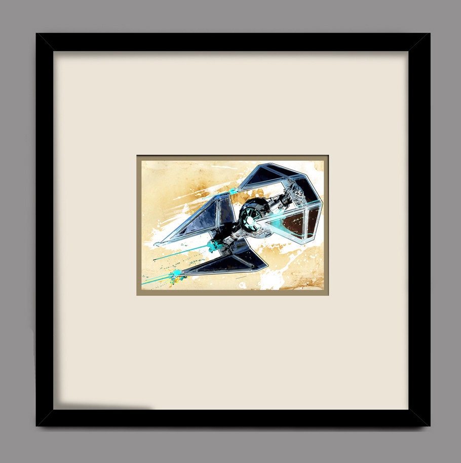 Star Wars Tie Fighter - Art print illustration - Geekery decor size 8x10