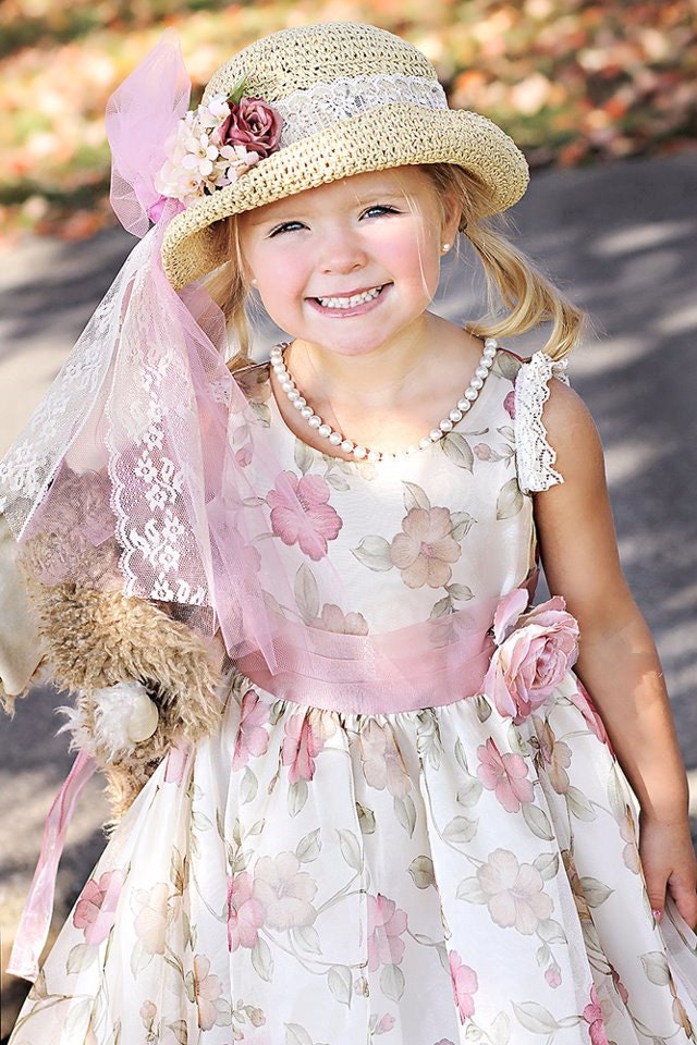 Vintage Rose Girls Dress "Anne of Green Gables"
