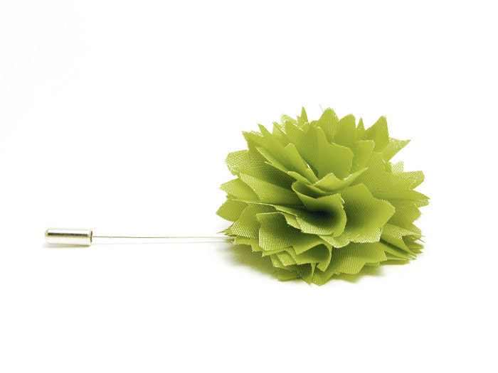 Flower lapel pin Pale green Carnation tie pin