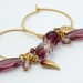 On SALE 50% OFF, Amethyst Birthstone Earrings,Hoop Earrings,Bead Earrings,Gold Hoops Earrings,Gold Leaf Earrings