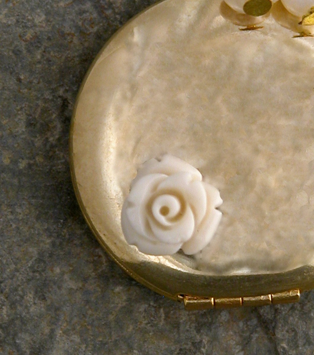 Gold Locket Necklace ,Jewelry Four Photo Folding Locket Necklace ,Locket Family,Valentines Day, Gold Locket Necklace With Pearl and Rose