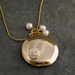 Gold Locket Necklace ,Jewelry Four Photo Folding Locket Necklace ,Locket Family,Valentines Day, Gold Locket Necklace With Pearl and Rose