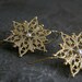 Gold Flower Earrings, Gold Filigree Flower Earrings,Wedding Gold Earrings,Bridal Pearl Earrings,Wedding Earrings ,Gold Earrings