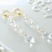 Long Crystal Quartz Earrings Clear Sparkly AAA Semiprecious Gemstone Wire Wrapped Bridal Gold Jewelry Complimentary Shipping