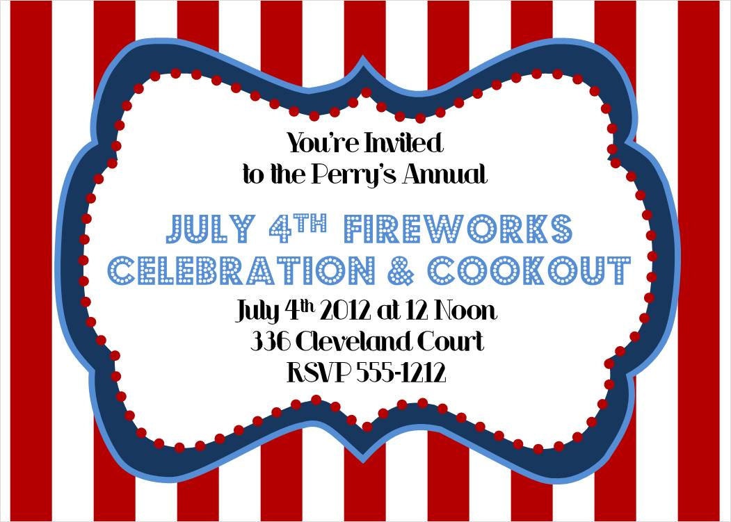 July 4th - Fireworks Celebration - Printable Invitations w/ matching Envelope Address Wraps Il_170x135