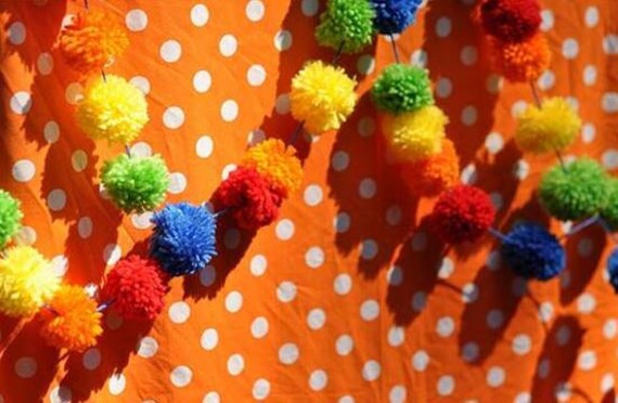Carnival - Yarn Pom Pom Garland for party, decor, banners, buntings Il_570xn