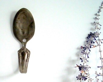 Vintage Silverplate Tea Spoon Wall Hook - Set 1