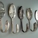 Set of 5 Spoon Wall Hooks, Vintage Silverplate