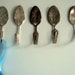 Set of 5 Spoon Wall Hooks, Vintage Silverplate
