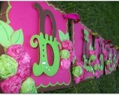 Handmade Banner - Custom made - GO GREEN - Name Banner Happy Birthday Baby Shower Bridal Shower