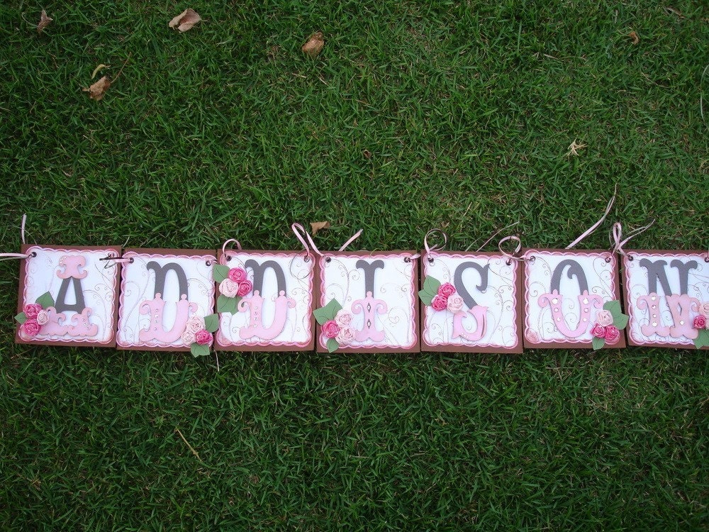 Handmade Banner - Custom made - GO GREEN - Name Banner Happy Birthday Baby Shower Bridal Shower