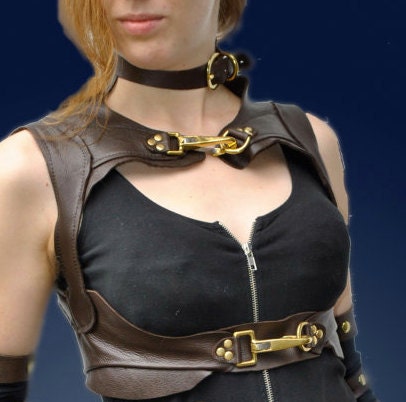 Woman's Steampunk Leather Vest