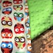 Gender Neutral Minky Baby Blanket - Bright Owls and Lime Green Minky - Personalization Options Available - Made to Order