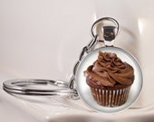 Cupcake Keychain Cupcake Keyring Keyfob Picture Keychain Photo Keychain C13