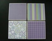 Ceramic Coasters - "Purple Patterns" - Set of 4