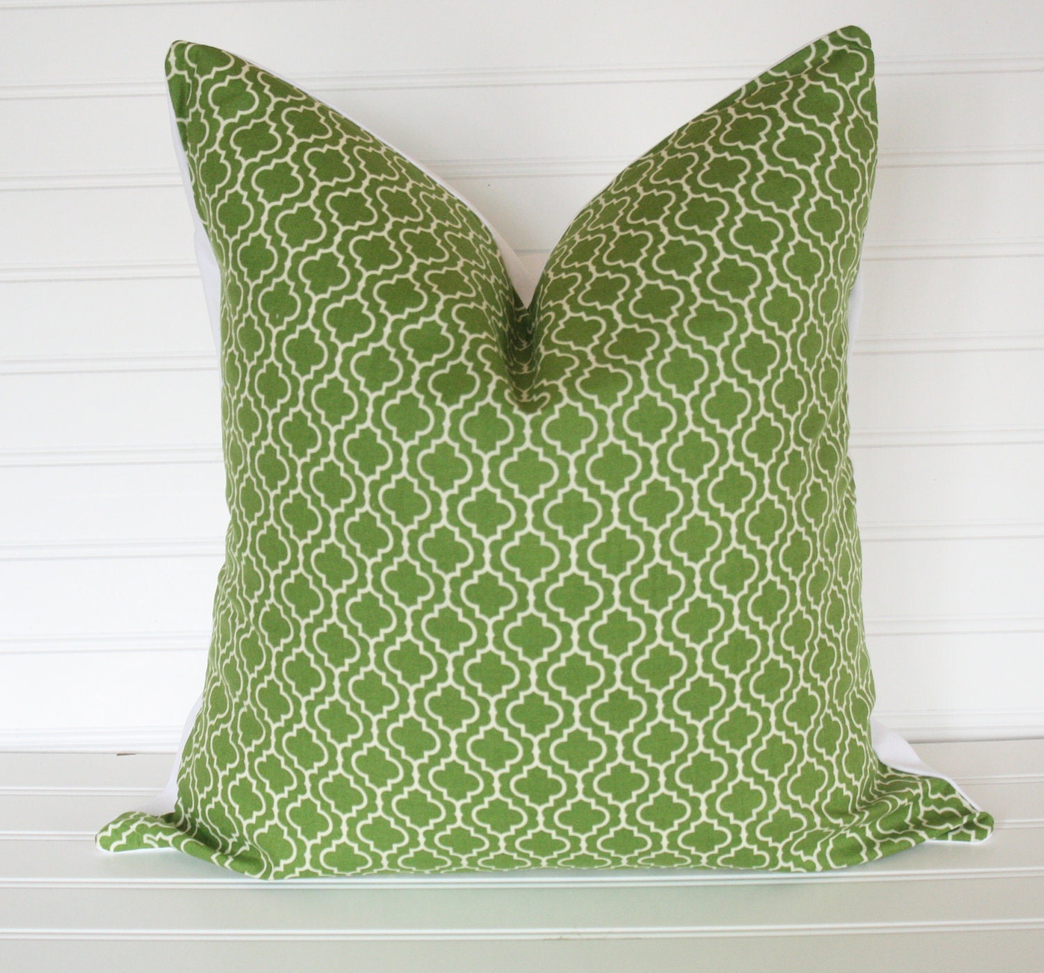 Dark Green Lattice Pillow Cover 18x18
