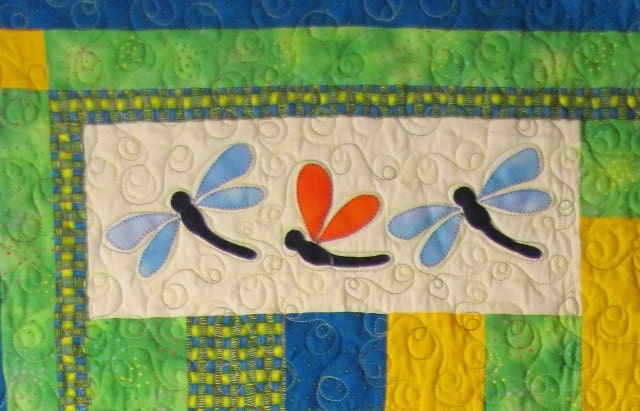 PATTERN - PDF - Baby Quilt - child - throw - quilt - frog - dragonfly - boy - girl