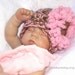 Newborn Baby GIRL Hat Photo Prop Cloche Pink and Brown w Flower - REBORN Doll